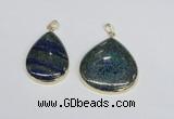 NGP2928 30*40mm - 35*40mm flat teardrop chrysocolla pendants