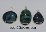 NGP2931 30*40mm - 30*50mm freeform chrysocolla gemstone pendants