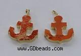 NGP2938 38*40mm – 40*45mm anchor sea sediment jasper pendants