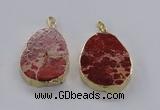 NGP2942 25*35mm – 35*45mm freeform sea sediment jasper pendants