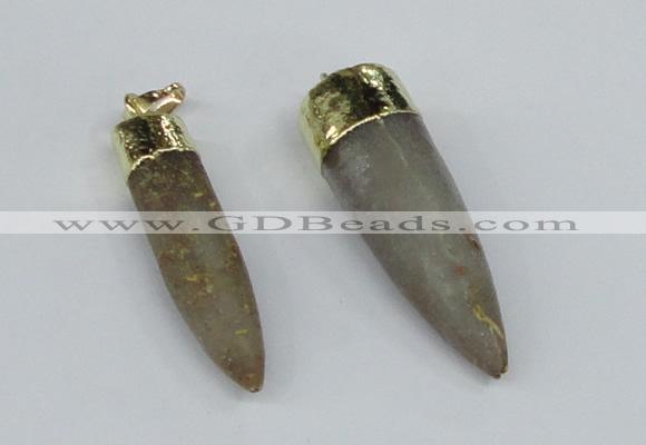 NGP2959 10*40mm - 15*50mm bullet agate gemstone pendants