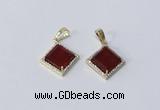 NGP3010 12*12mm diamond agate gemstone pendants wholesale