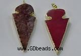 NGP3052 25*50mm - 28*55mm arrowhead agate pendants wholesale