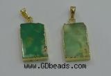 NGP3062 13*18mm – 15*25mm rectangle Australia chrysoprase pendants