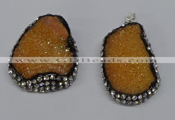 NGP3093 25*35mm – 30*40mm freeform druzy agate pendants