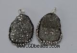 NGP3096 25*35mm – 30*40mm freeform druzy agate pendants