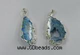 NGP3103 25*40mm - 30*50mm freeform druzy agate gemstone pendants