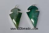 NGP3131 24*50mm - 26*55mm arrowhead agate gemstone pendants