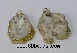 NGP3135 25*35mm - 40*50mm freeform plated druzy agate pendants