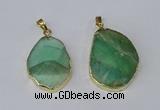 NGP3158 25*35mm - 30*40mm freeform green fluorite gemstone pendants