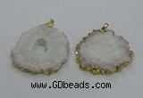 NGP3195 35*40mm - 45*50mm freeform druzy agate pendants