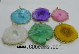 NGP3201 35*40mm - 45*50mm freeform druzy agate pendants