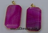 NGP3282 35*60mm octagonal agate gemstone pendants wholesale