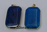 NGP3284 35*60mm octagonal agate gemstone pendants wholesale