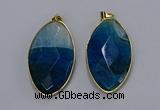 NGP3288 33*55mm faceted marquise agate gemstone pendants wholesale