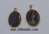 NGP3295 33*45mm faceted oval agate gemstone pendants wholesale