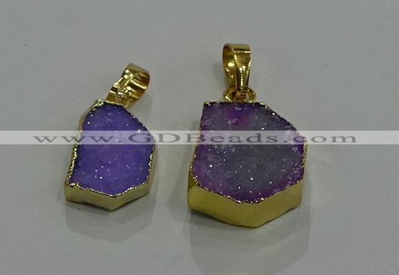 NGP3323 8*12mm - 15*20mm freeform druzy agate gemstone pendants