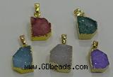 NGP3329 8*12mm - 15*20mm freeform druzy agate gemstone pendants