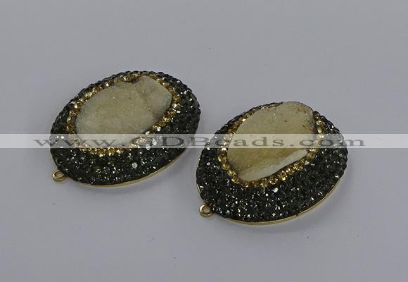 NGP3342 35*45mm oval druzy agate gemstone pendants wholesale