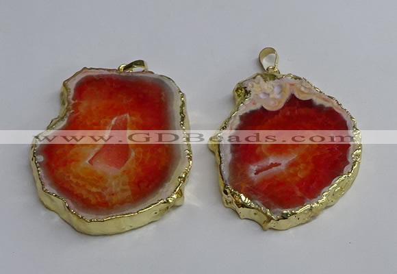 NGP3395 40*45mm - 45*60mm freeform druzy agate pendants