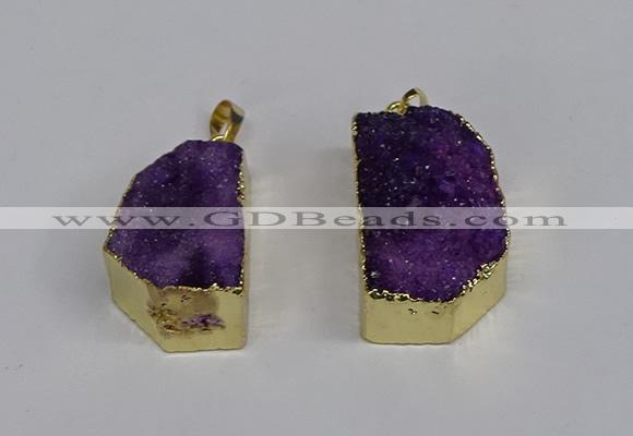 NGP3466 20*30mm - 25*35mm freeform druzy agate pendants wholesale