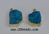 NGP3468 20*30mm - 25*35mm freeform druzy agate pendants wholesale