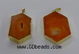 NGP3494 25*40mm - 30*45mm hexagon druzy agate pendants