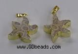 NGP3509 24*25mm starfish fossil coral pendants wholesale