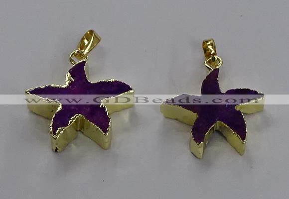 NGP3511 24*25mm starfish fossil coral pendants wholesale