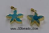 NGP3513 24*25mm starfish fossil coral pendants wholesale