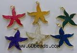 NGP3528 48*50mm starfish fossil coral pendants wholesale