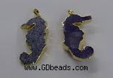 NGP3532 22*58mm - 25*55mm seahorse agate gemstone pendants