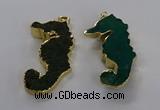 NGP3535 22*58mm - 25*55mm seahorse agate gemstone pendants