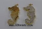 NGP3551 22*58mm - 25*55mm seahorse fossil coral pendants