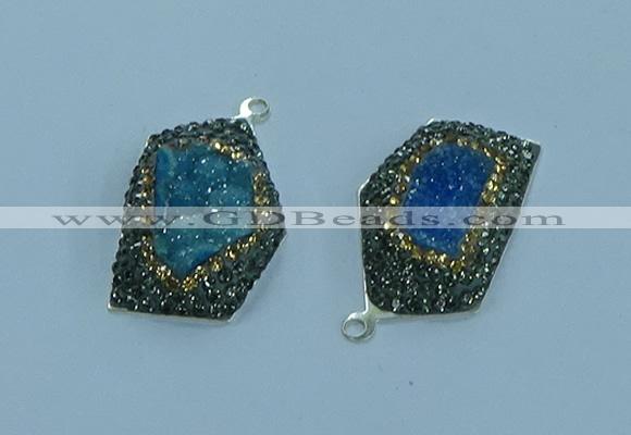 NGP3584 20*30mm - 22*32mm freeform druzy agate pendants