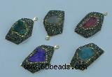 NGP3598 20*30mm - 22*32mm freeform druzy agate pendants