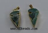 NGP3617 15*30mm - 20*40mm arrowhead druzy agate pendants