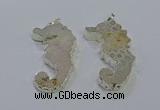 NGP3662 22*58mm - 25*55mm seahorse fossil coral pendants