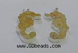 NGP3663 22*58mm - 25*55mm seahorse fossil coral pendants