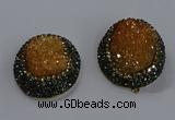 NGP3678 35*45mm oval plated druzy agate gemstone pendants