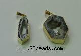 NGP3706 12*30mm - 22*35mm freeform druzy agate gemstone pendants