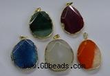 NGP3733 30*40mm - 35*45mm freeform agate gemstone pendants