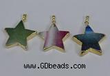 NGP3742 35*35mm star agate gemstone pendants wholesale