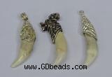 NGP3752 10*40mm - 12*45mm horn wolf tooth pendants wholesale