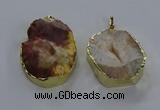 NGP3755 30*40mm - 40*50mm freeform druzy agate pendants