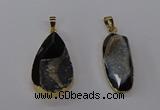 NGP3787 15*30mm - 18*35mm freeform druzy agate pendants