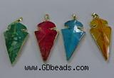 NGP3808 25*50mm - 28*55mm arrowhead agate gemstone pendants