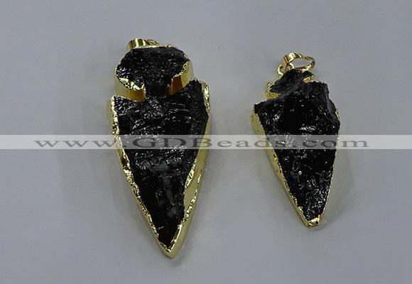 NGP3810 25*45mm - 30*60mm arrowhead dyed white crystal pendants