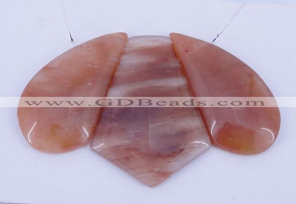 NGP39 Fashion red quartz gemstone pendants set jewelry wholesale