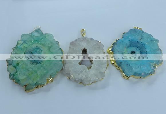 NGP3906 55*65mm - 65*80mm freeform druzy agate pendants